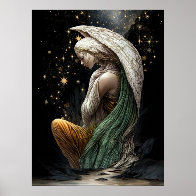 FD2 Enchanted Crescent Moon Goddess  34  Poster (Front)