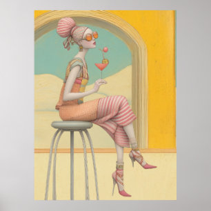 ^~* FD2 Glam Bohemian Boho Cocktail Woman 5 Poster