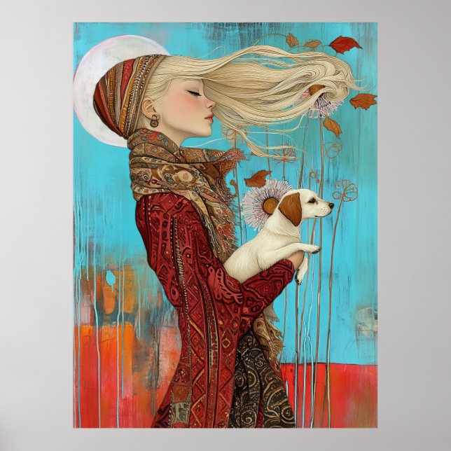 *~* FD2 Pretty Autumn Girls Fall Retro 16 Poster (Front)