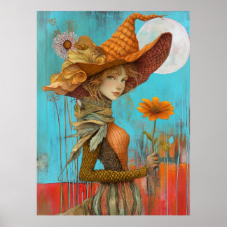 *~* FD2 Retro Floral  Fall Girl Autumn Hat 20 Poster