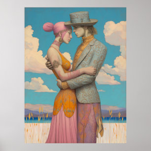 *~*  FD2 Retro Love Romantic Boho Couple  20 Poster