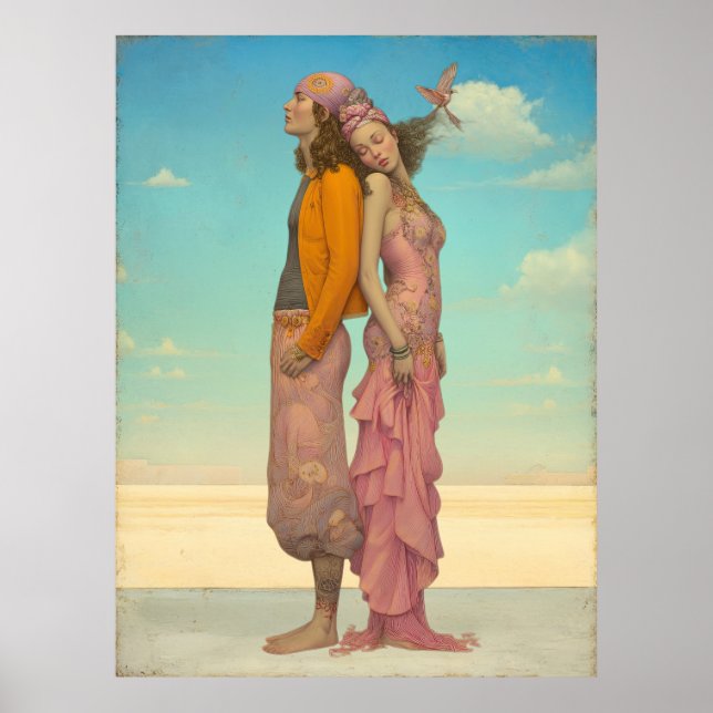 *~*  FD2 Retro Love Romantic Boho Couple  22 Poster (Front)