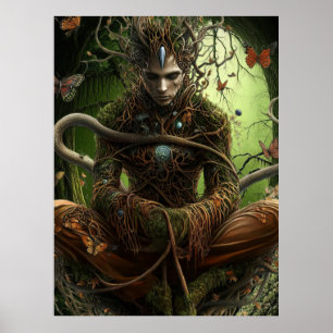 *~* FD3  Spiritual Forest WOMAN Earth Keeper 15 Poster
