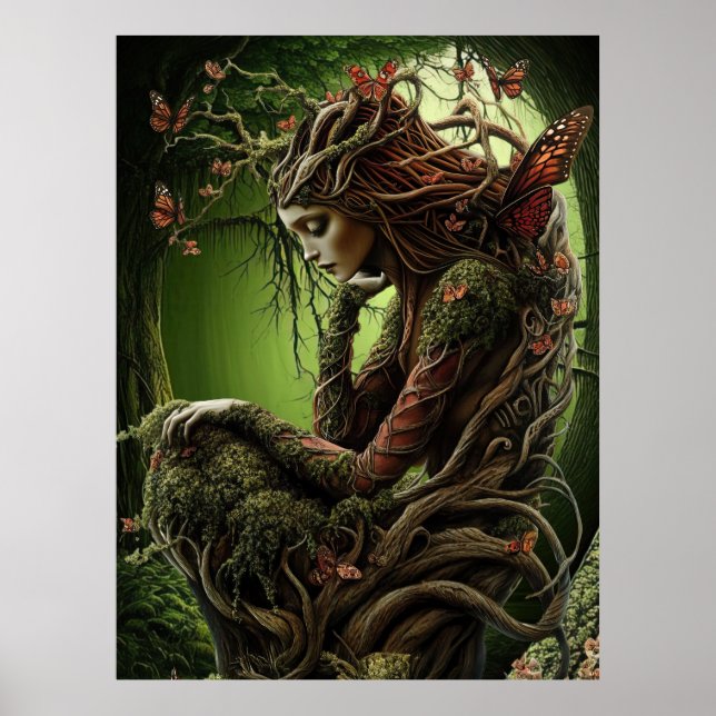 *~* FD3  Spiritual Forest WOMAN Earth Keeper 35 Poster (Front)