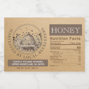 FDA Compliant Food Grade Honey Label (Kraft Skep)