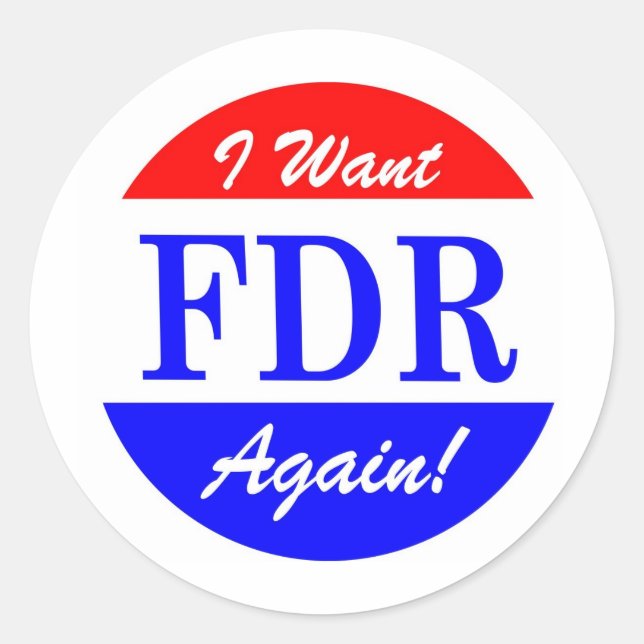 FDR - America's Greatest President Tribute Classic Round Sticker (Front)