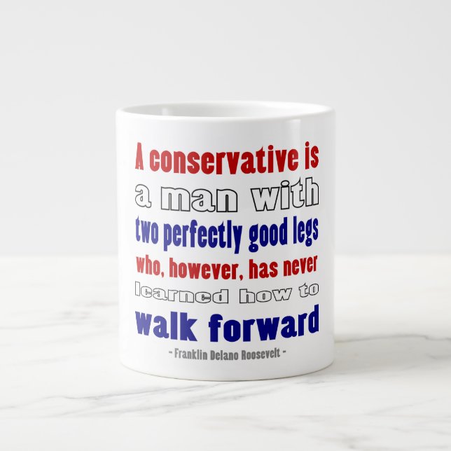 FDR Defines Conservatives Dark Large Coffee Mug (Front)