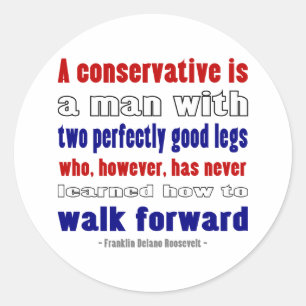 FDR Defines Conservatives Darker Classic Round Sticker