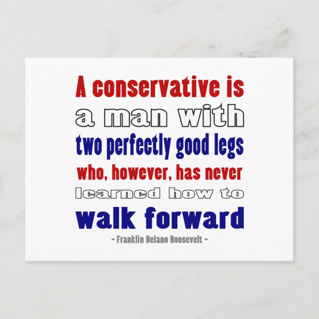 FDR Defines Conservatives Darker Postcard (Front)