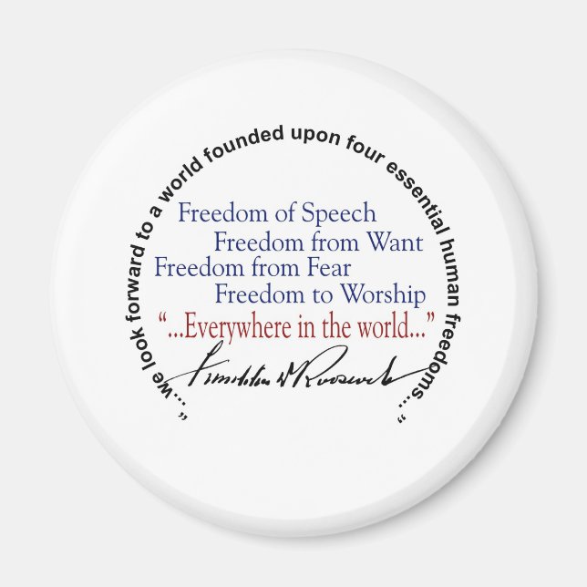 FDR Four Freedoms Tribute Magnet (Front)