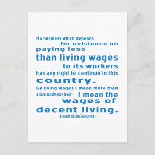 FDR on Wages Postcard