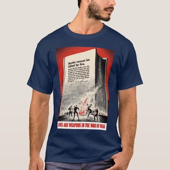 FDR Quote On Book Burning T-Shirt (Front)