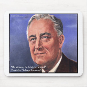 FDR (Roosevelt) "Be Brief" Wisdom Quote Gifts Mouse Mat