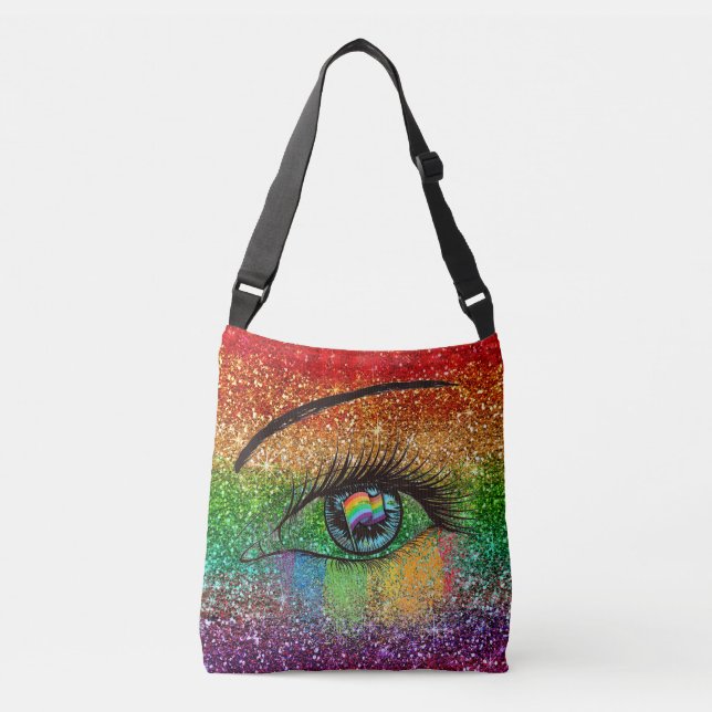 FD's Fabulous Pride Collection- Flag w/Eye 530861 Crossbody Bag (Front)
