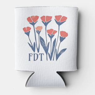 FDT Floral Wreath Subtle Feminine Boho Anti-Trump Can Cooler