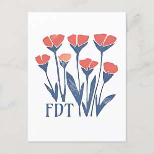 FDT Floral Wreath Subtle Feminine Boho Anti-Trump Holiday Postcard