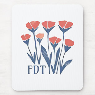 FDT Floral Wreath Subtle Feminine Boho Anti-Trump Mouse Mat