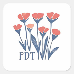 FDT Floral Wreath Subtle Feminine Boho Anti-Trump Square Sticker