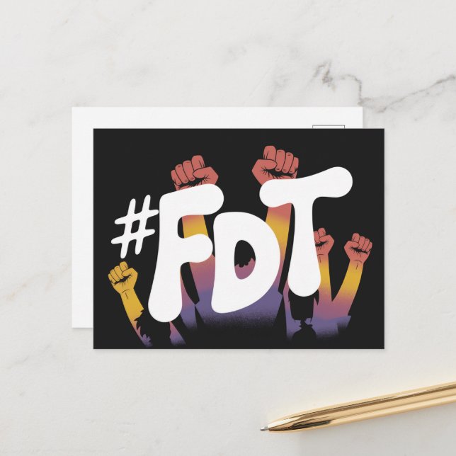 FDT Hands in the Air Postcard (Front/Back In Situ)