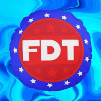 FDT | Red, White & Blue Round Statement Pillow