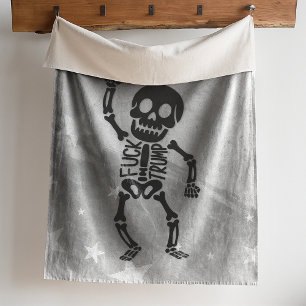 FDT Trump Funny Anti Trump Skeleton Sherpa Blanket