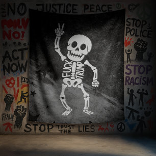 FDT Trump Funny Anti Trump Skeleton Tapestry