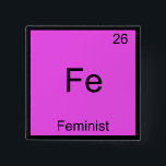 Fe - Feminist Funny Chemistry Element Symbol Tee 15 Cm Square Badge<br><div class="desc">Fe is for Feminist 

 Support the science of chemistry while making others laugh with this line of products that take the chemical symbol from the periodic table that you're used to and give them another meaning altogether.</div>