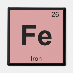 Fe - Iron Chemistry Periodic Table Symbol Element Magnet