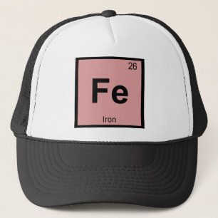 Fe - Iron Chemistry Periodic Table Symbol Element Trucker Hat