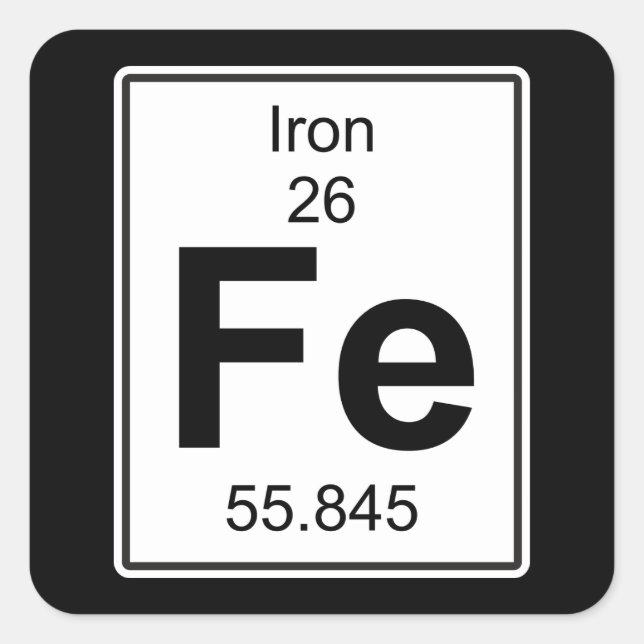 Fe - Iron Square Sticker (Front)
