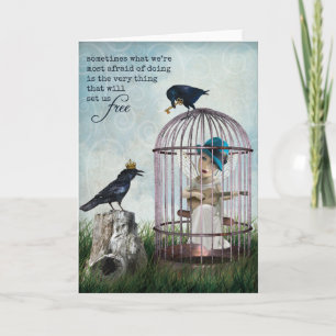Fear and Freedom Inspirational Quote Card