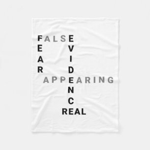 Fear False Evidence Appearing Real Motivational Fleece Blanket