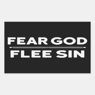 Fear God - Flee Sin - Christian Rectangular Sticker