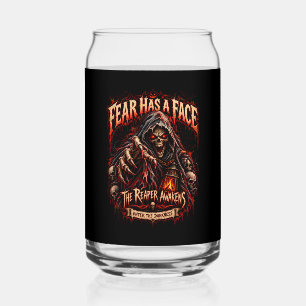 Fear Has A Face Grim Reaper Halloween Can Glass