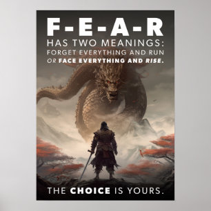 Fear Has Two Meanings - Samurai vs Dragon Poster