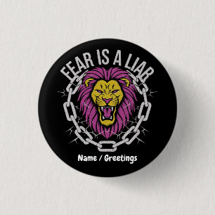 Fear is a Liar Inspirational Christian Quote 3 Cm Round Badge