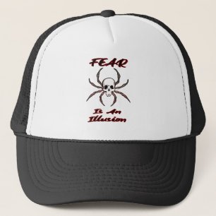 Fear Is An Illusion - Creepy Skull Spider Trucker Hat