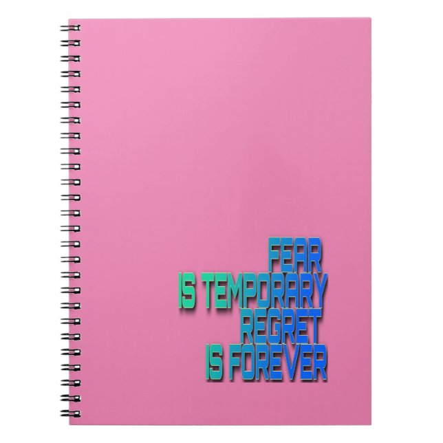 fear is temporary Spiral Photo Notebook (Front)