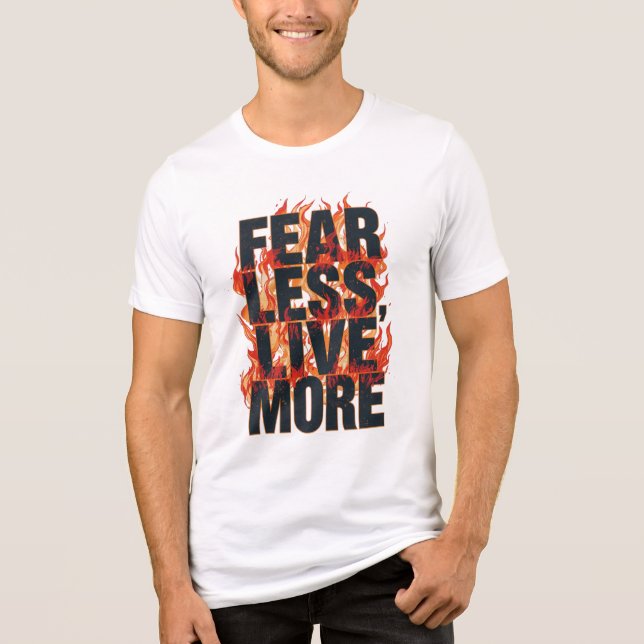 "Fear Less, Live More" Inspirational Quote Tri-Blend Shirt (Front)