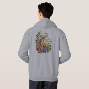 Fear Less Shine More: Ornamental Floral Deer Hoodie