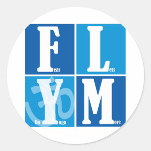 Fear Less Yoga More Classic Round Sticker