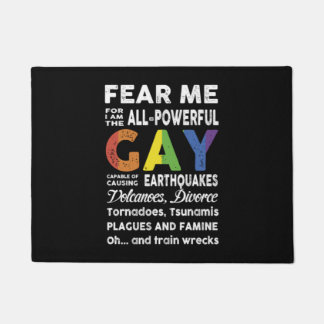 Fear Me I Am Gay lgbt flag gift lgbt Doormat