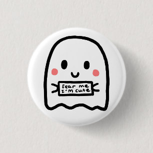 Fear Me I'm Cute Lil Ghost 3 Cm Round Badge