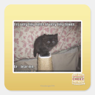 Fear me square sticker