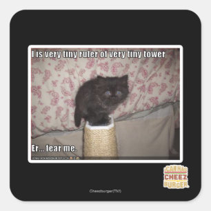 Fear me square sticker