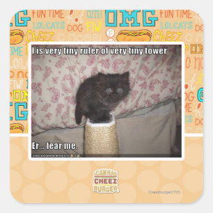 Fear me square sticker