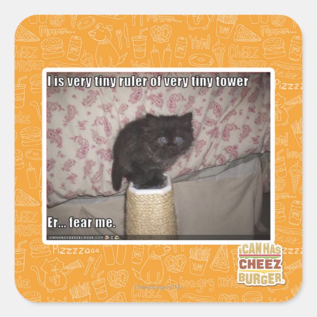 Fear me square sticker (Front)