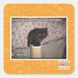 Fear me square sticker