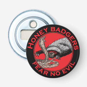 Fear no Evil Badass Honey Badger Red Animal Art Bottle Opener