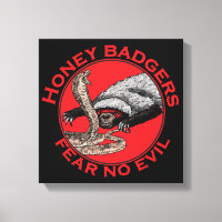 Fear no Evil Badass Honey Badger Red Animal Art